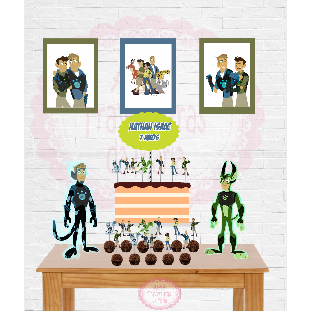 Kit Festa em Casa Irmãos Kratts - Só um bolinho - Fazemos Todos os Temas (Nos pergunte pelo chat!)