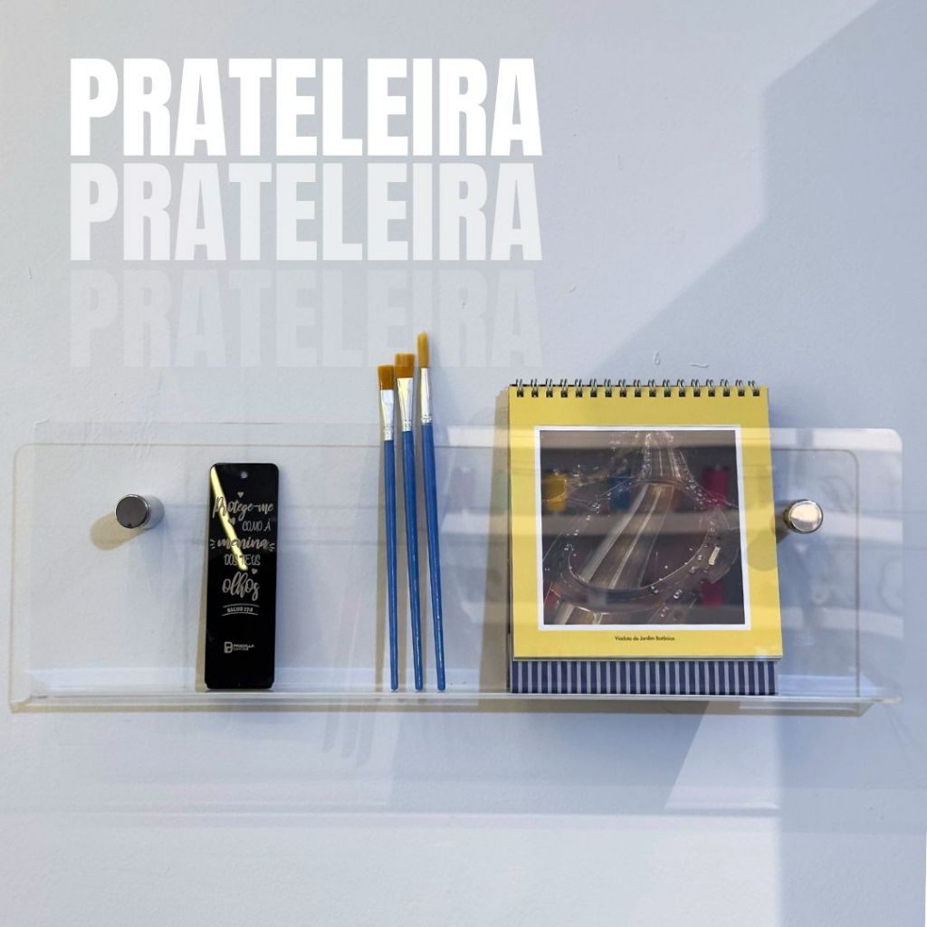 Prateleira Acrílica Porta Livro, Revista e Objetos – Instalação Fácil e Versátil em Oferta na Shopee