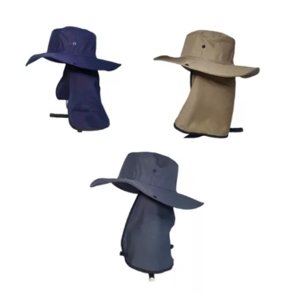 Chapéu de Pescador EPI Liso Australiano com Proteção de Nuca UV Dépayser Pesca Camping Trekking EPI