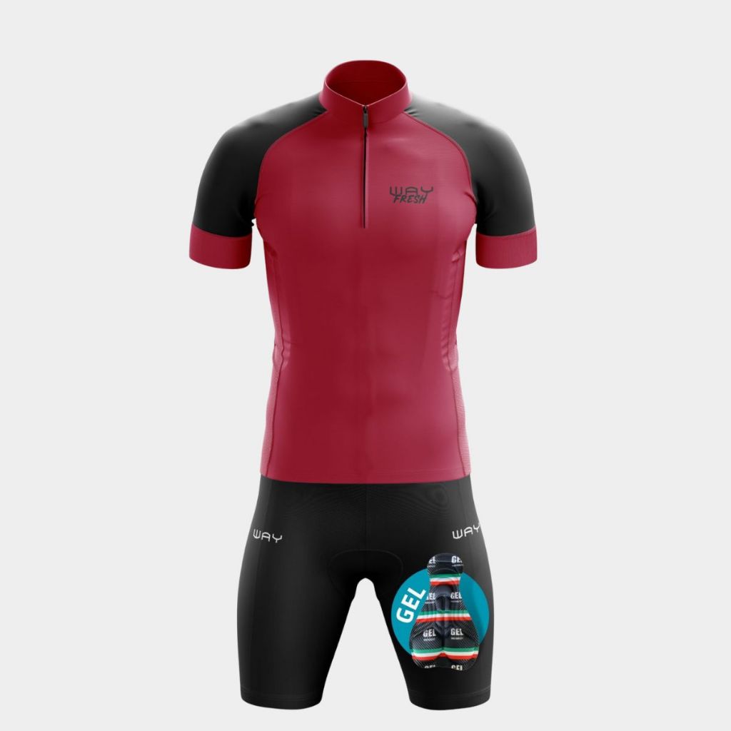 Conjunto Ciclismo Masculino Camisa Proteção UV Bermuda Short Forro Gel Pedal Bike Pedalar Speed Mtb