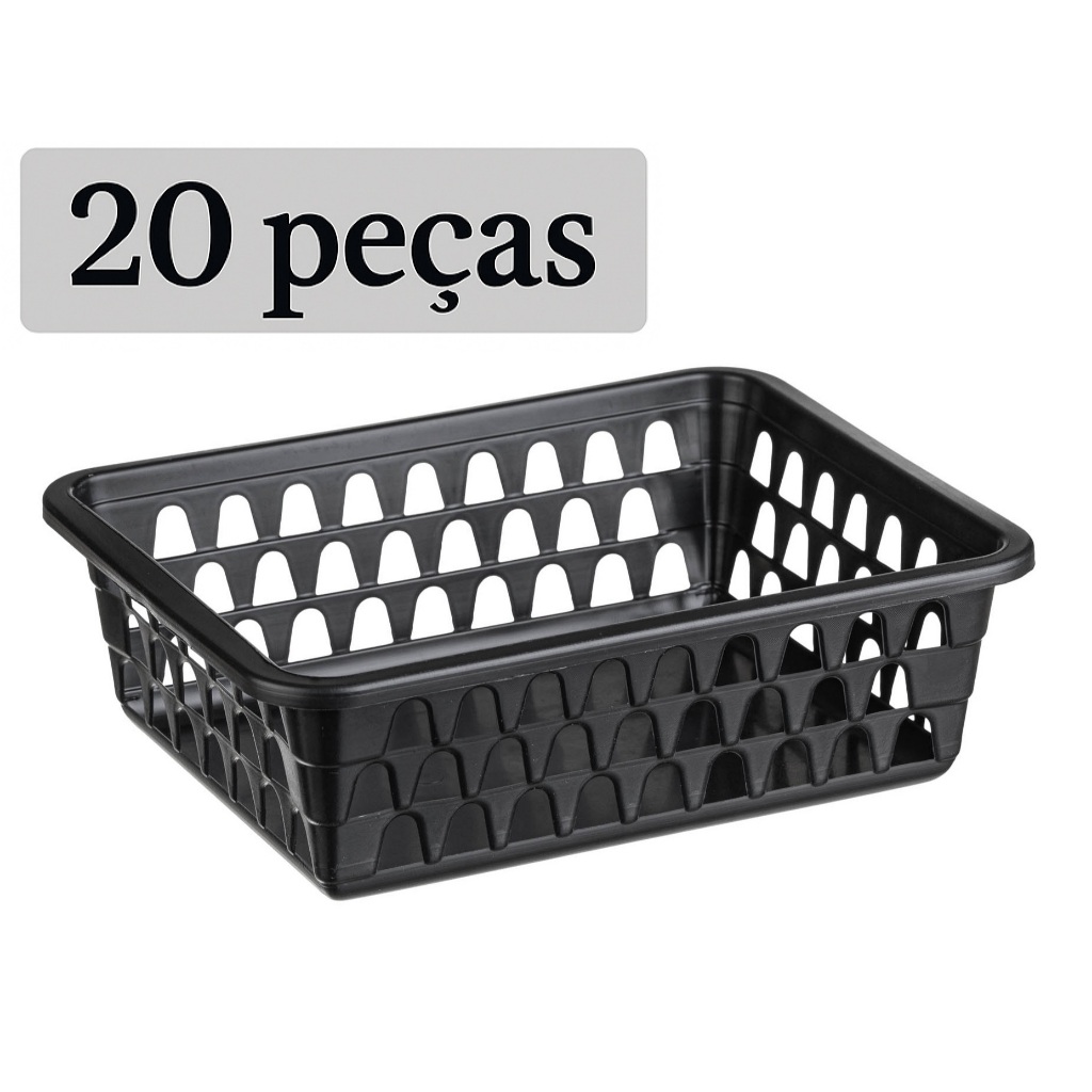 Kit 20 Cestos Organizador Multiuso Banheiro Médio 19x15x6cm em Oferta na Shopee