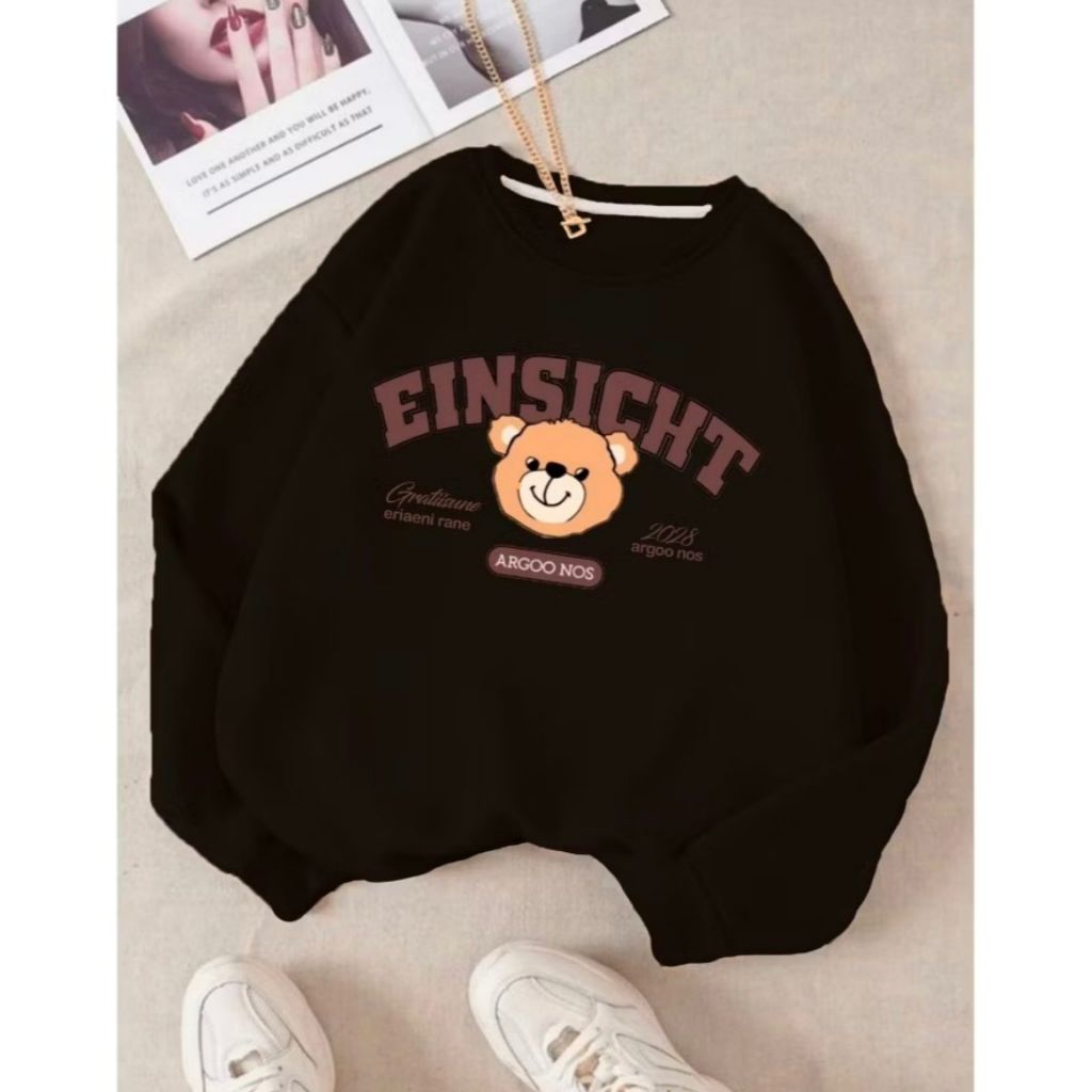 Moletom Careca Urso Einsicht Gola Redonda Casaco Masculino Feminino Flanelado Inverno Blusa Frio