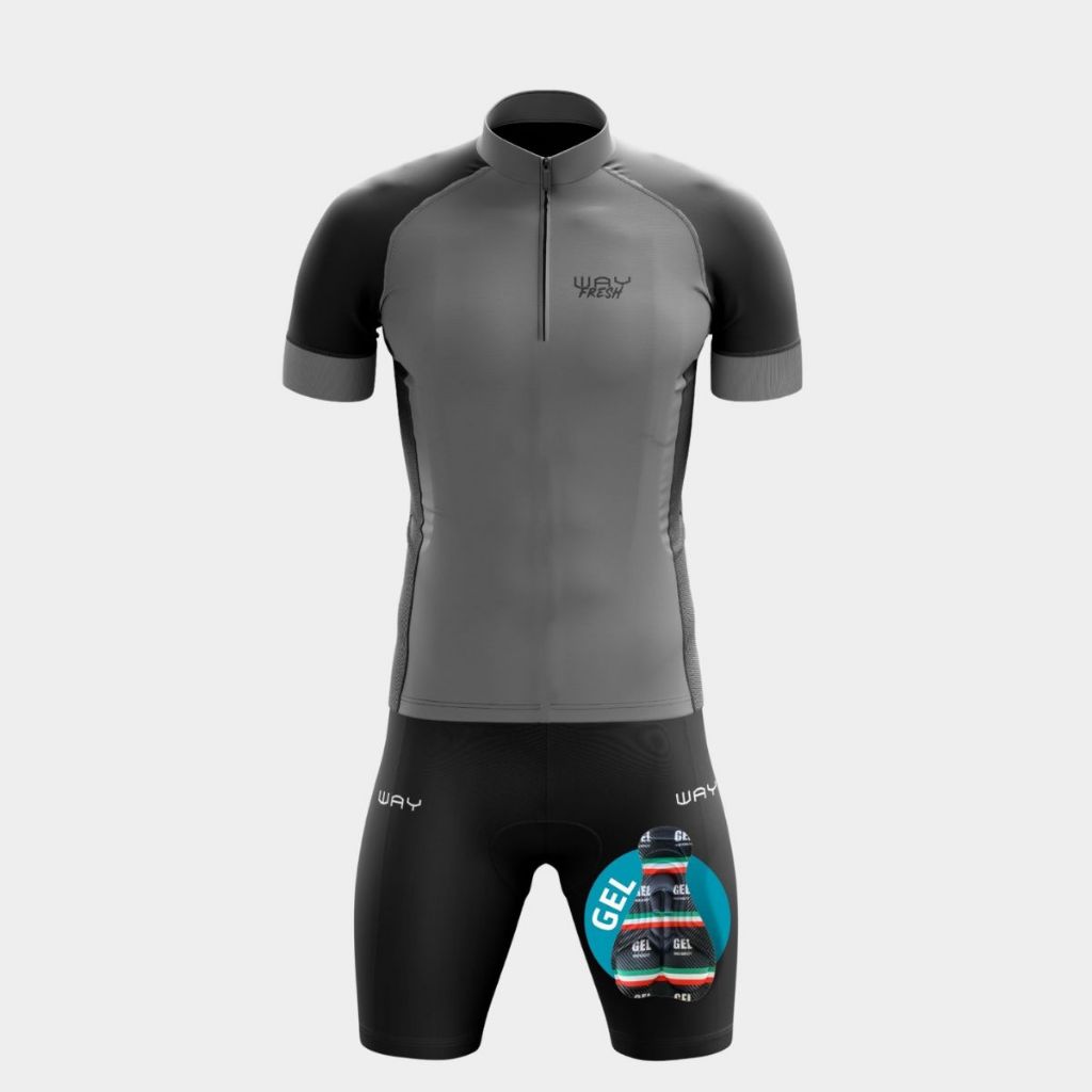 Conjunto Kit Ciclismo Masculino Camisa Camiseta Bermuda Short Forro Acolchoado Gel Pedal Ciclista