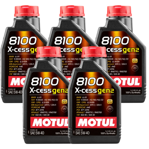 Kit 5 Óleo De Motor Motul Sintético 8100 X-cess Gen2 5W40 Para Carros, Picapes E Suvs 1L em Oferta na Shopee