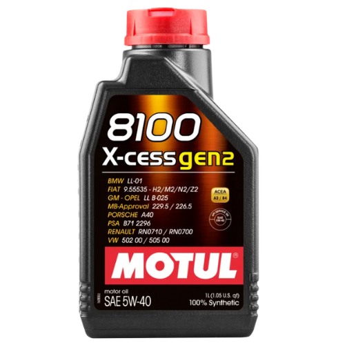 Óleo Motul 8100 X-cess Gen2 Sintético 5w40 Para Carros, Picapes E Suvs