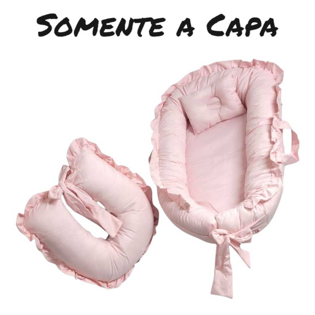 Capa Ninho Redutor de Berço E Almofada De Amamentação Laço E Zíper em Oferta na Shopee