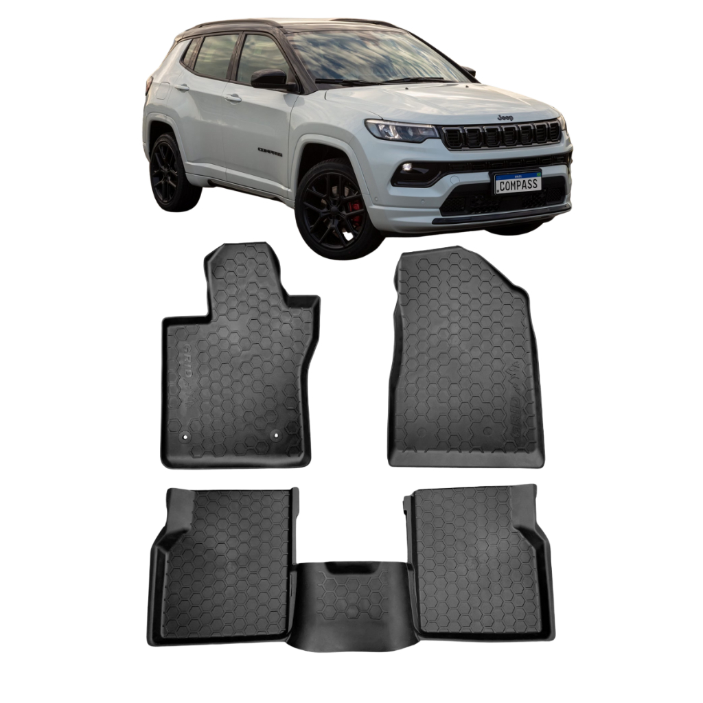 Tapete Bandeja Jeep Compass 5 Peças Tpe Flexível 2016 2017 2018 2019 2020 2021 2022 2023 2024 2025 - Spare Parts and Accessories for Vehicles