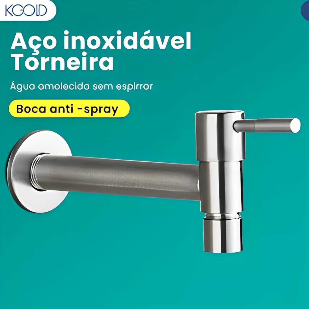 Torneira para tanque ou jardim, para máquina de lavar, em ABS cromado,Aço inoxidável 304 em Oferta na Shopee