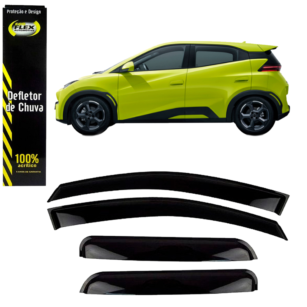 Defletor Calha de Chuva BYD DOLPHIN MINI 2024 a 2025 4 Portas em Oferta na Shopee