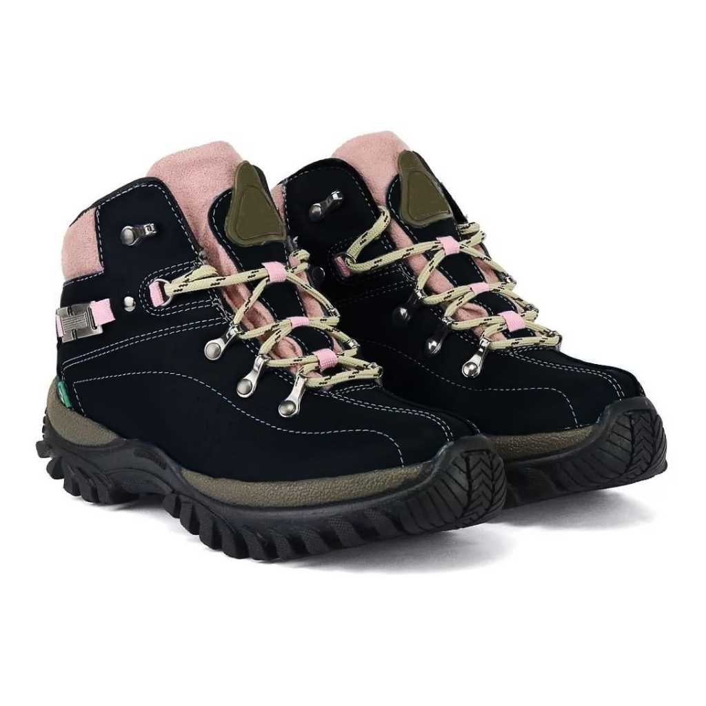 Botinha Coturno Trilha Feminina Original Em Couro Reforçado