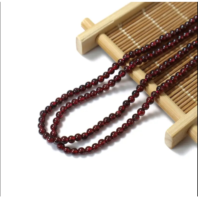 Imagem Fio de Pedra Naturais Granada 8mm 1 Fio Contas Pedras Proteção Guias Japamala terço