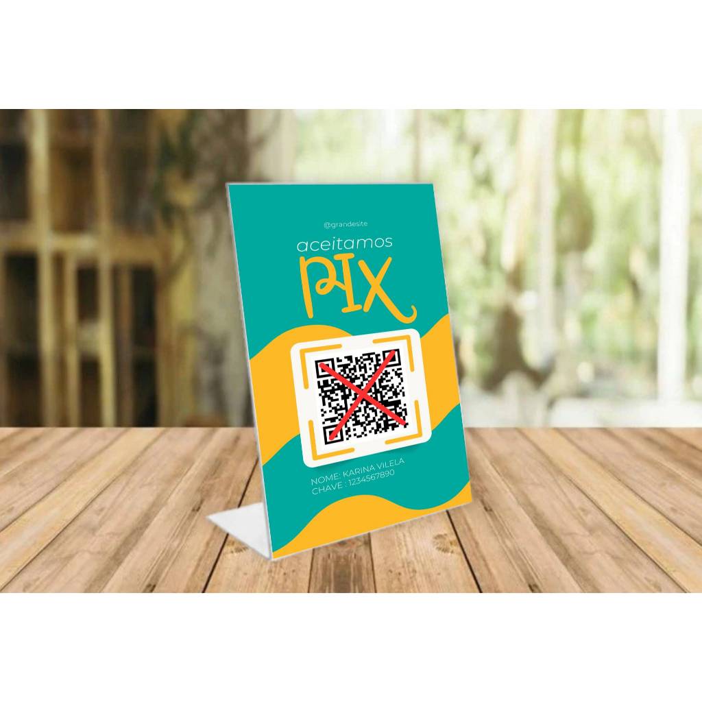Placa Pix Display Simples para Pagamentos Personalizados