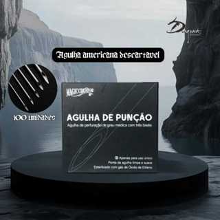 Agulha Americana Body Piercing Reta Descartável 100 Unidades em Oferta na Shopee