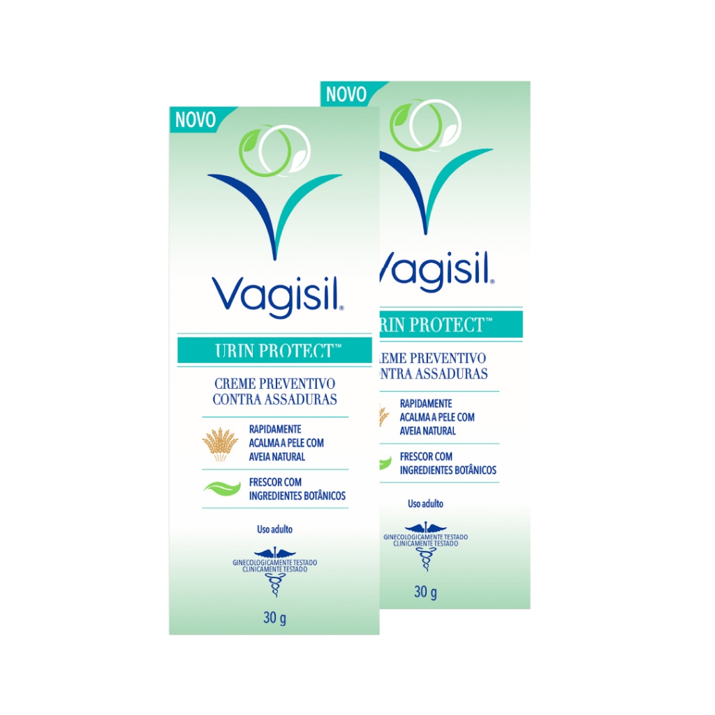 Kit 2x Vagisil Creme Preventivo Urin Protect Contra Assaduras 30g em Oferta na Shopee