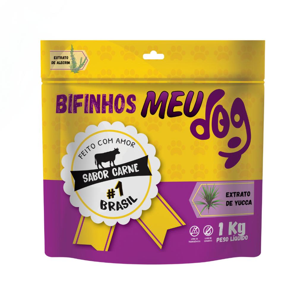 Petisco para cachorro bifinho Meu Dog 1Kg sabor Carne