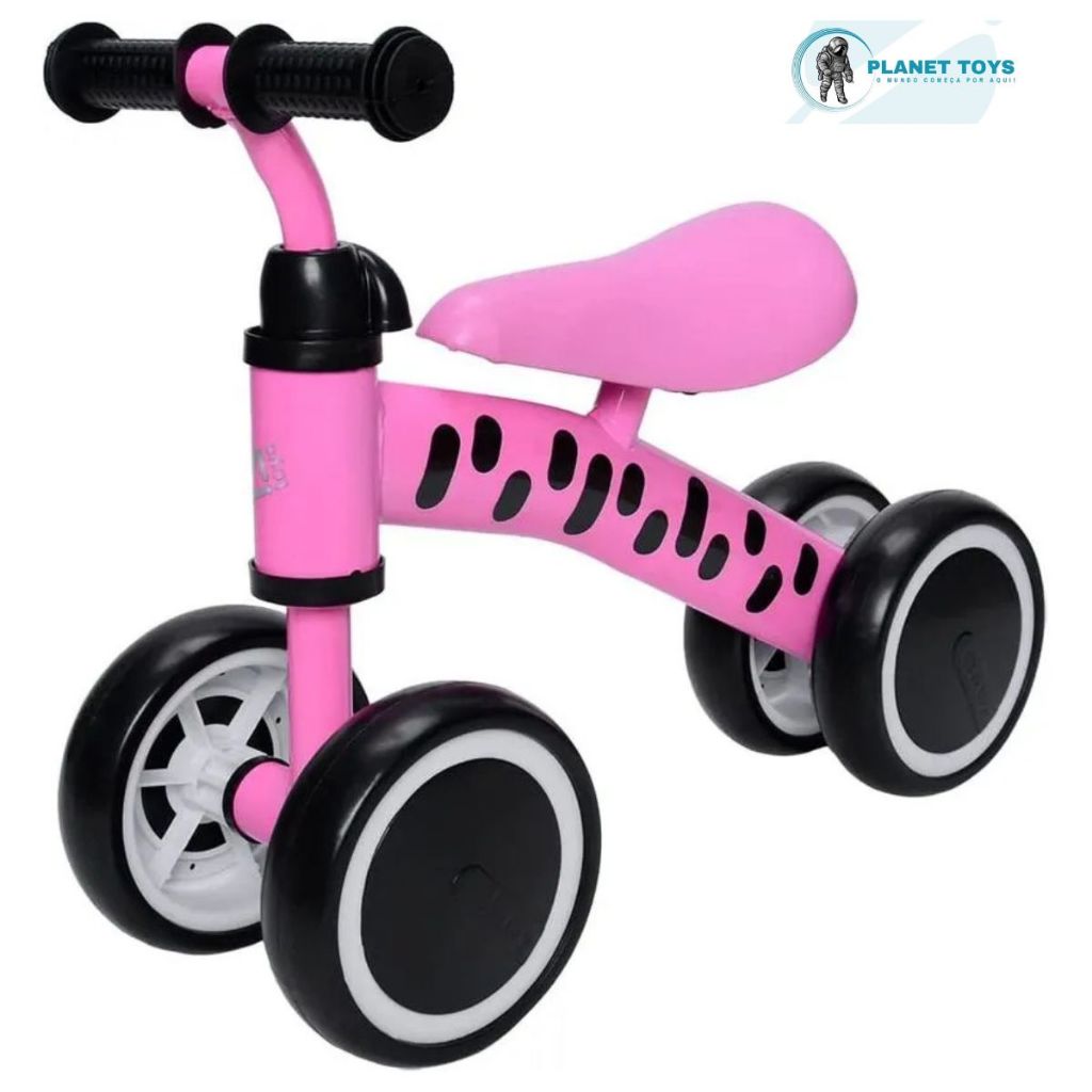Andador Bicicleta de Equilíbrio Infantil Bike Rosa sem Pedal e Assento Ajustável Zippy Toys
