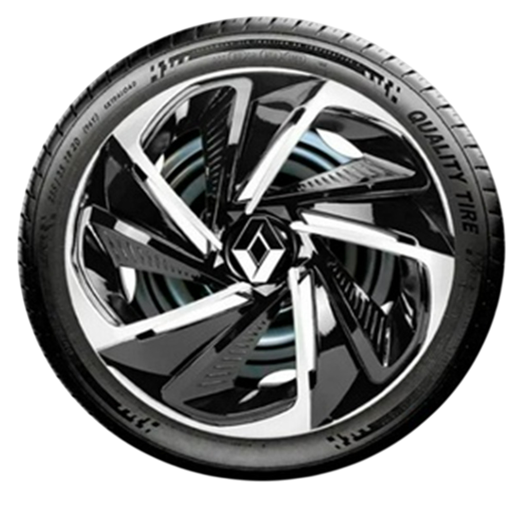 Jogo 4 Calota Aro 14 Nitro Preta/Prata Renault Clio Sandero Logan Scenic Symbol Megane Fluence  2008 até 2021