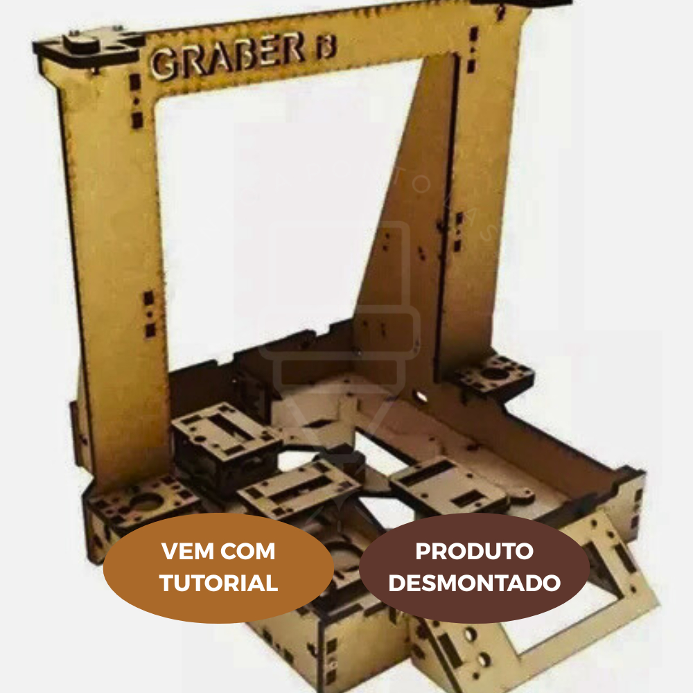 Estrutura Impressora 3D Graber i3 em MDF 6mm – Kit Corte a Laser | Reforçada e Pronta para Montagem