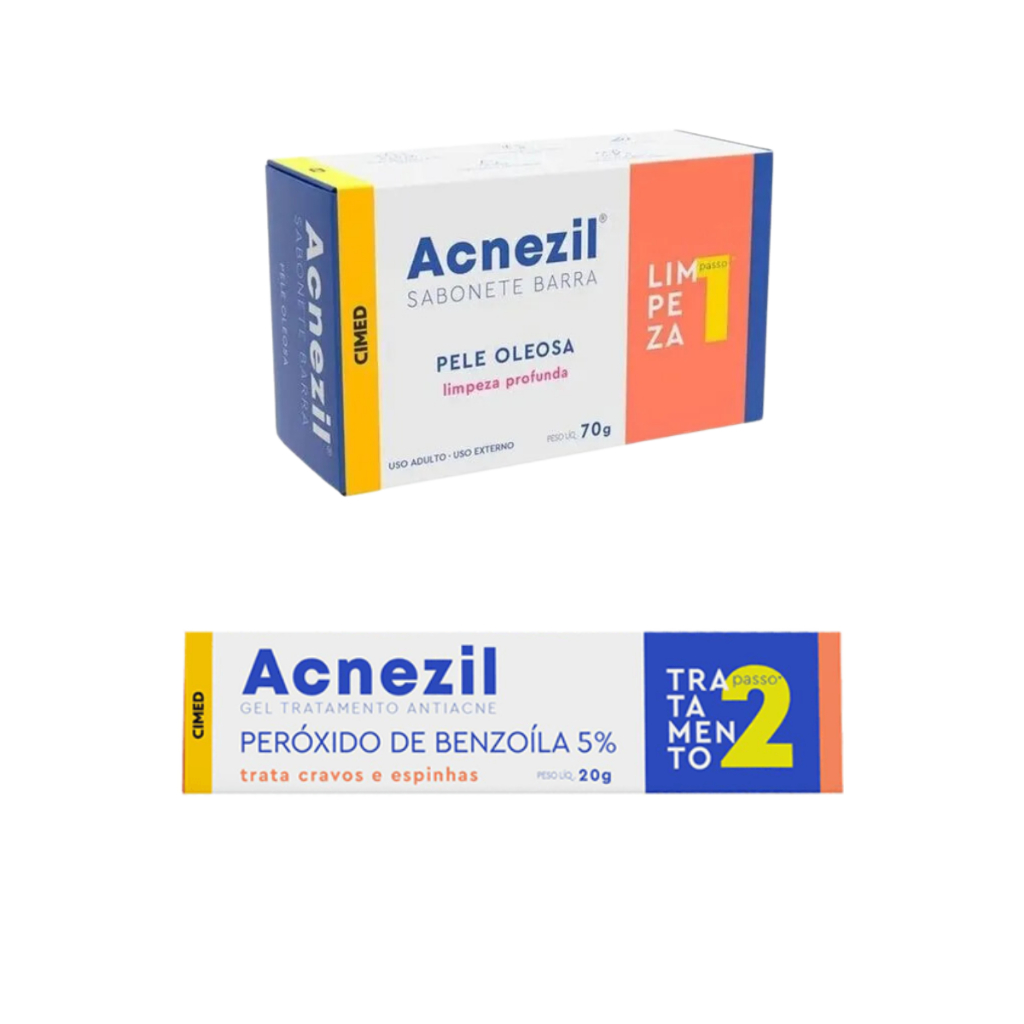 Kit Acnezil: Sabonete para Pele Oleosa + Peróxido de Benzoíla em Oferta na Shopee
