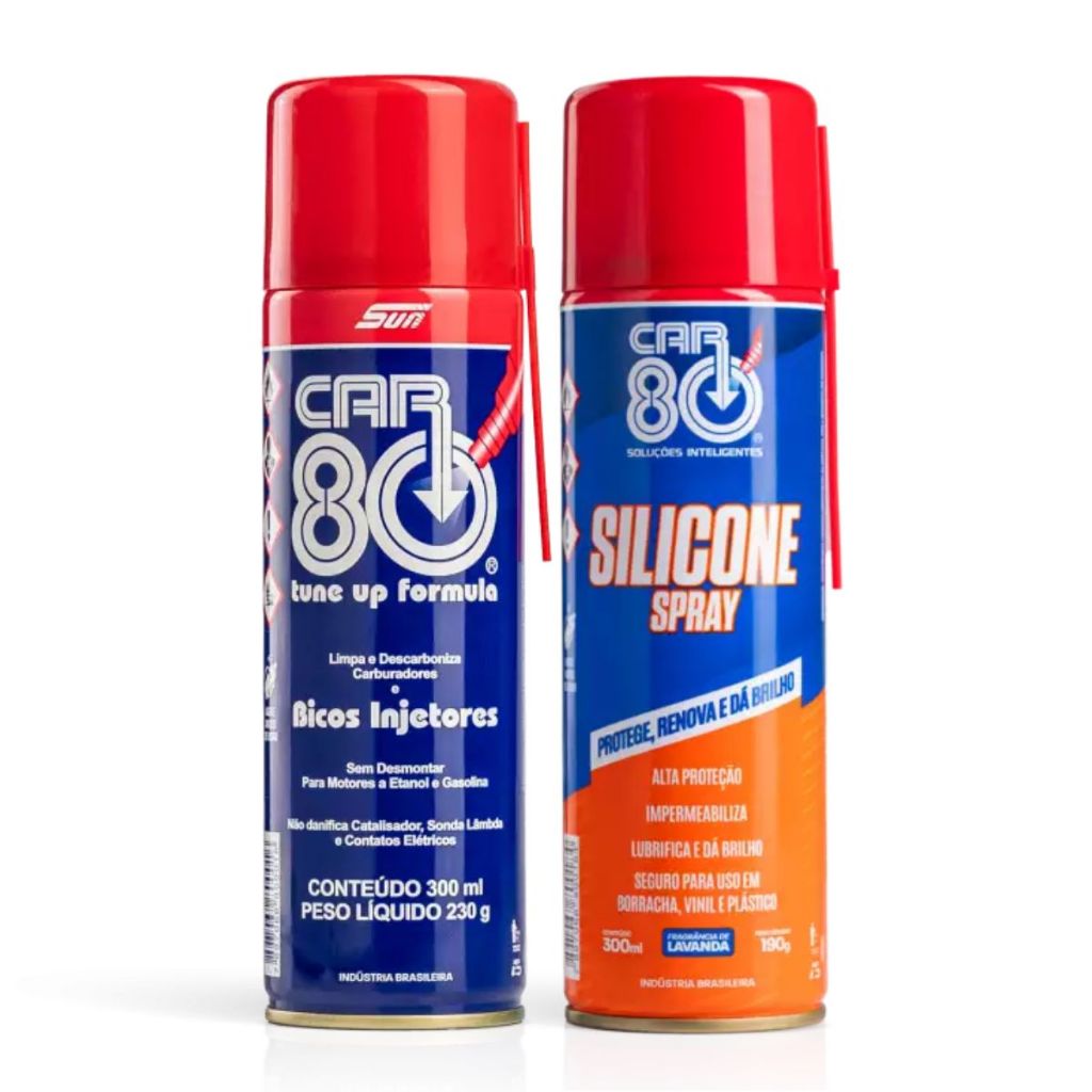 Kit Descarbonizante E Silicone Spray Car80