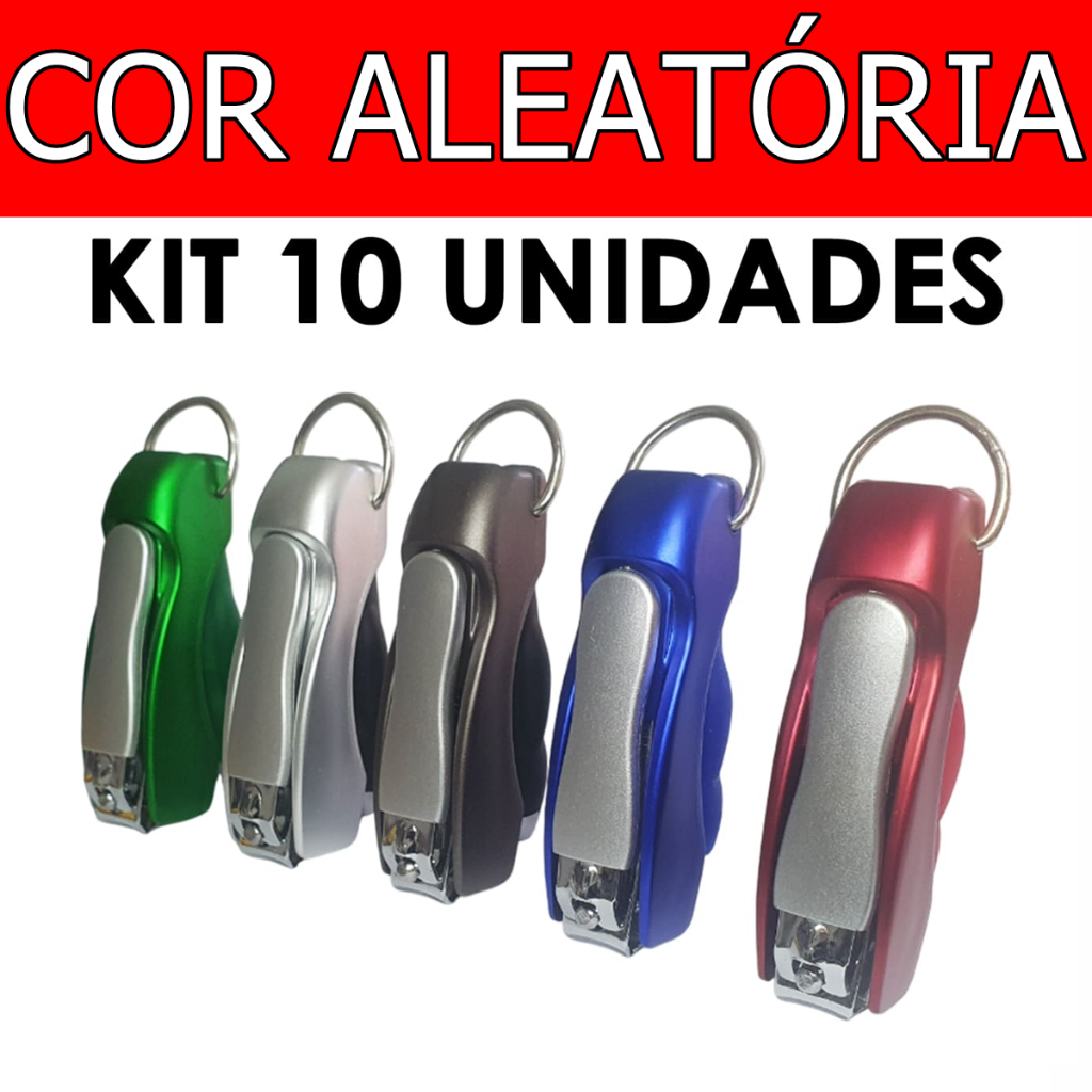 KIT 10 CHAVEIRO CORTADOR UNHA CANETA MULTIFUNCIONAL 3 EM 1