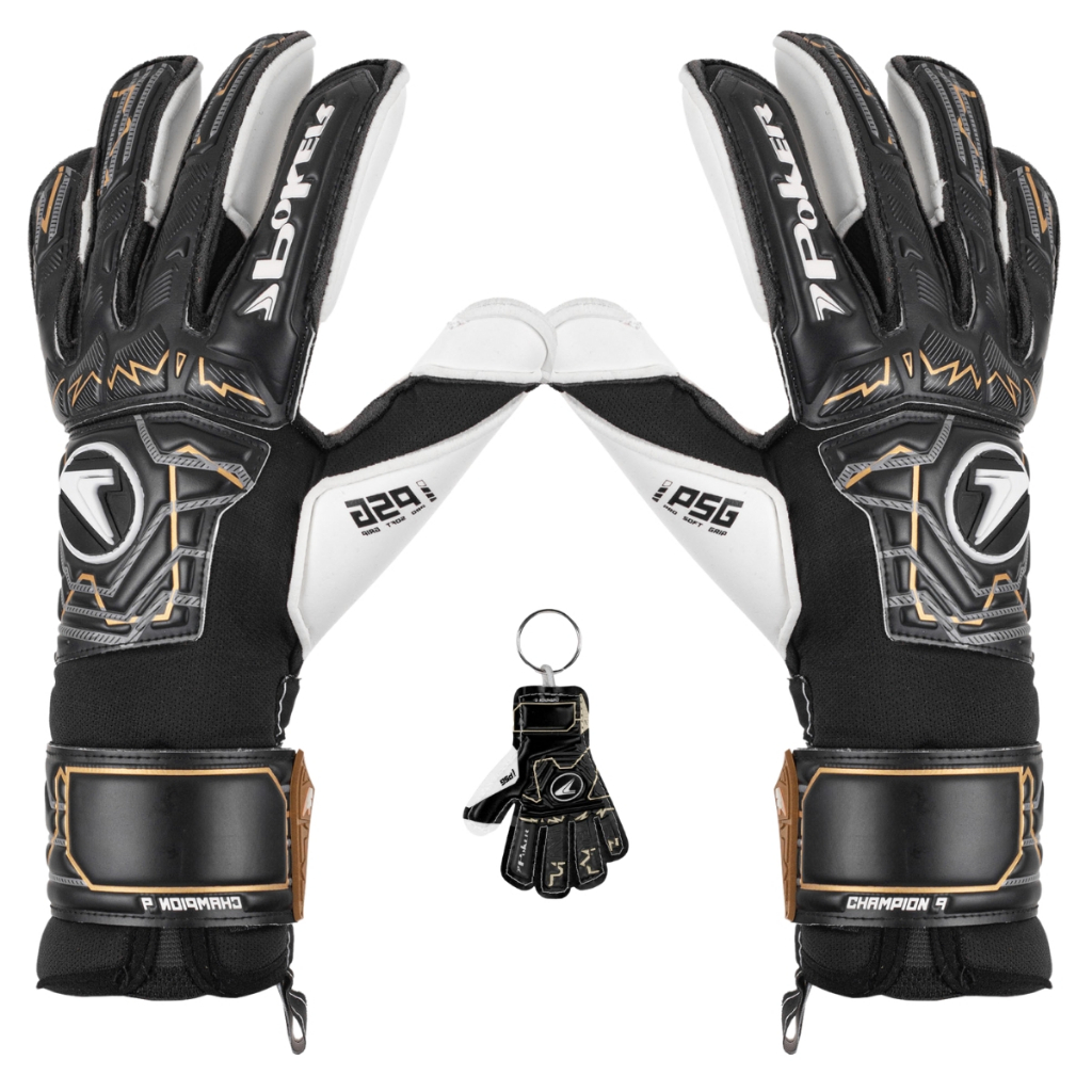 Luva de Goleiro Poker Champion 9 Futebol Campo Profissional