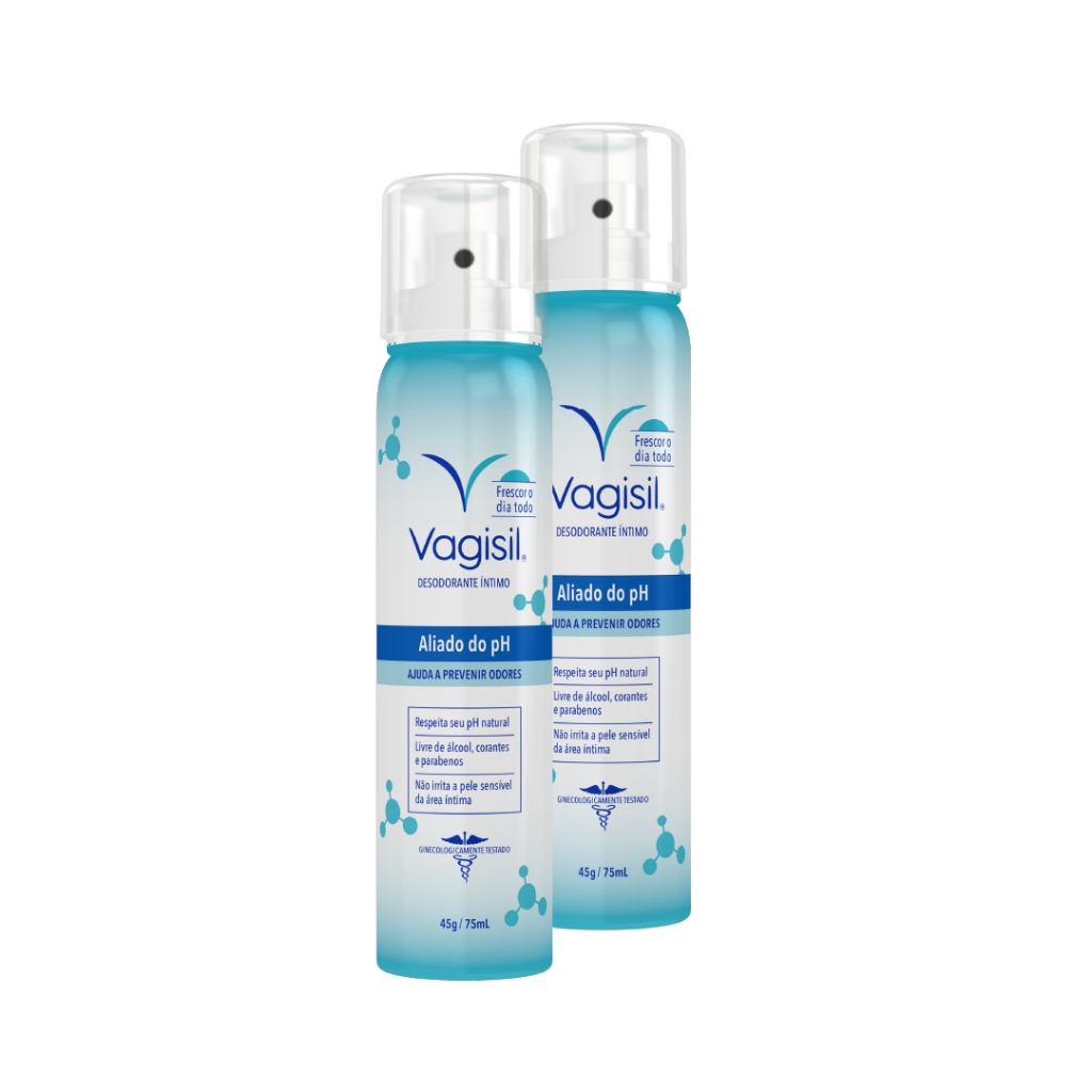 Kit 2x Vagisil Desodorante Íntimo PH Equilíbrio 75ml em Oferta na Shopee