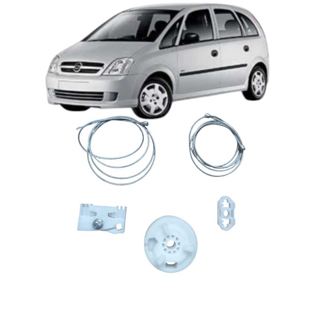 Kit Reparo Maquina Vidro Elétrico Meriva 4 Portas Traseira Lado Esquerdo