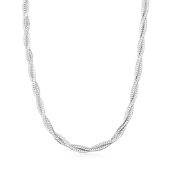 Corrente Feminina de Prata 925 Trançada com 2 Fios | 40cm e 45cm