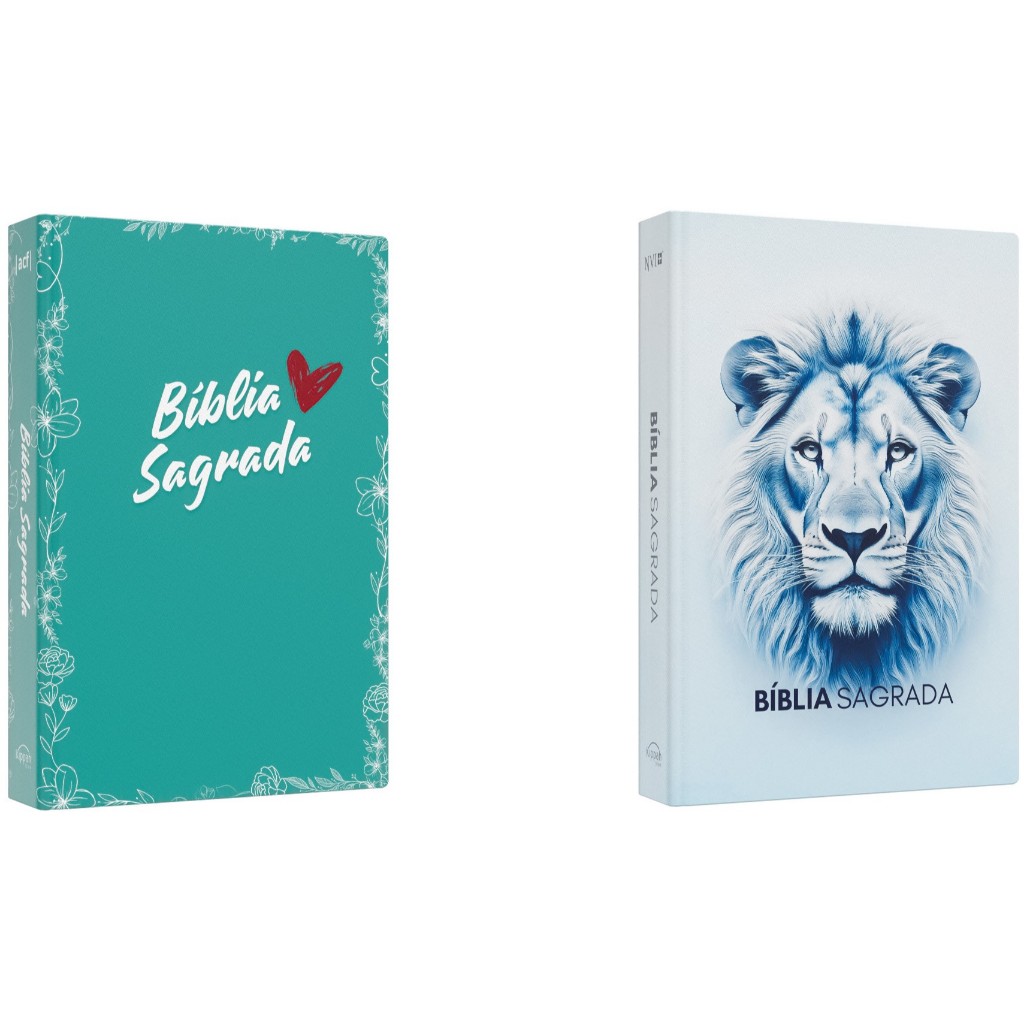 Kit Bíblia Sagrada ACF | Coração Vermelho + Bíblia Sagrada NVI | Leão Luz em Oferta na Shopee