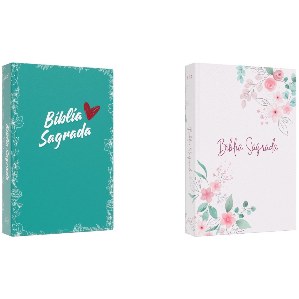 Kit Bíblia Sagrada ACF | Coração Vermelho + Bíblia Sagrada NVI | Jardim da Fé em Oferta na Shopee