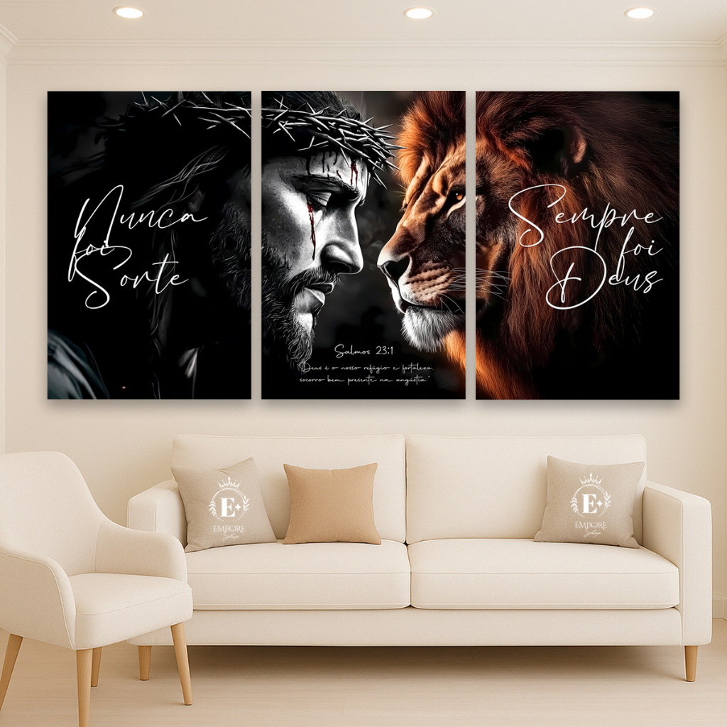 Quadros Decorativos Nunca Foi Sorte Sempre Foi Deus Salmo 23 Religioso Envio Full