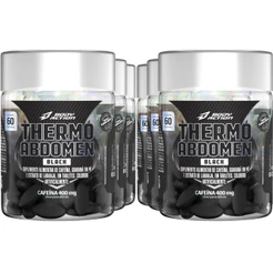 Kit 6x Thermo Abdomen Black 60 Comprimidos Bodyaction