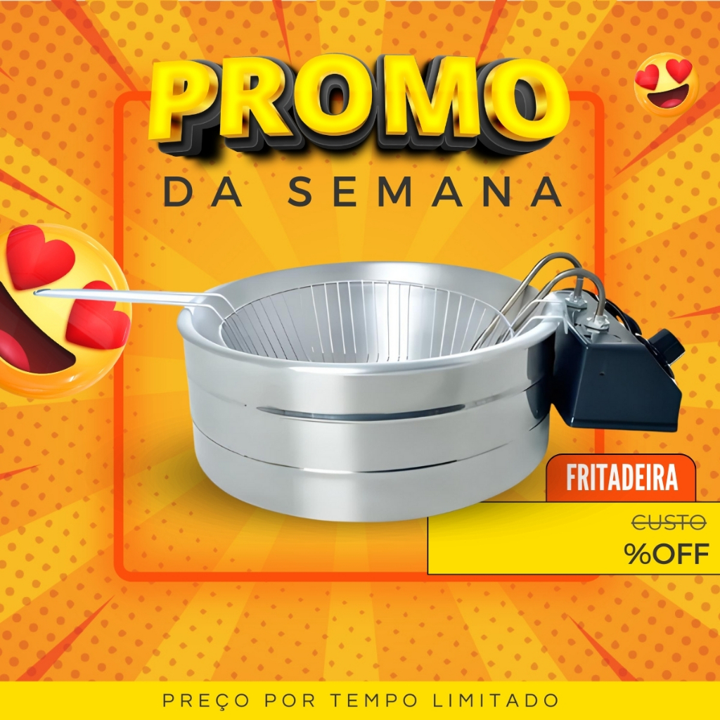 Fritadeira Elétrica em inox tacho 5 litros profissional em inox VALENTEX