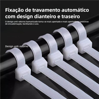 Kit 100/200/300 Abraçadeira de Nylon Enforca Gato Braçadeira Cintas Plásticas 10cm - 15cm…