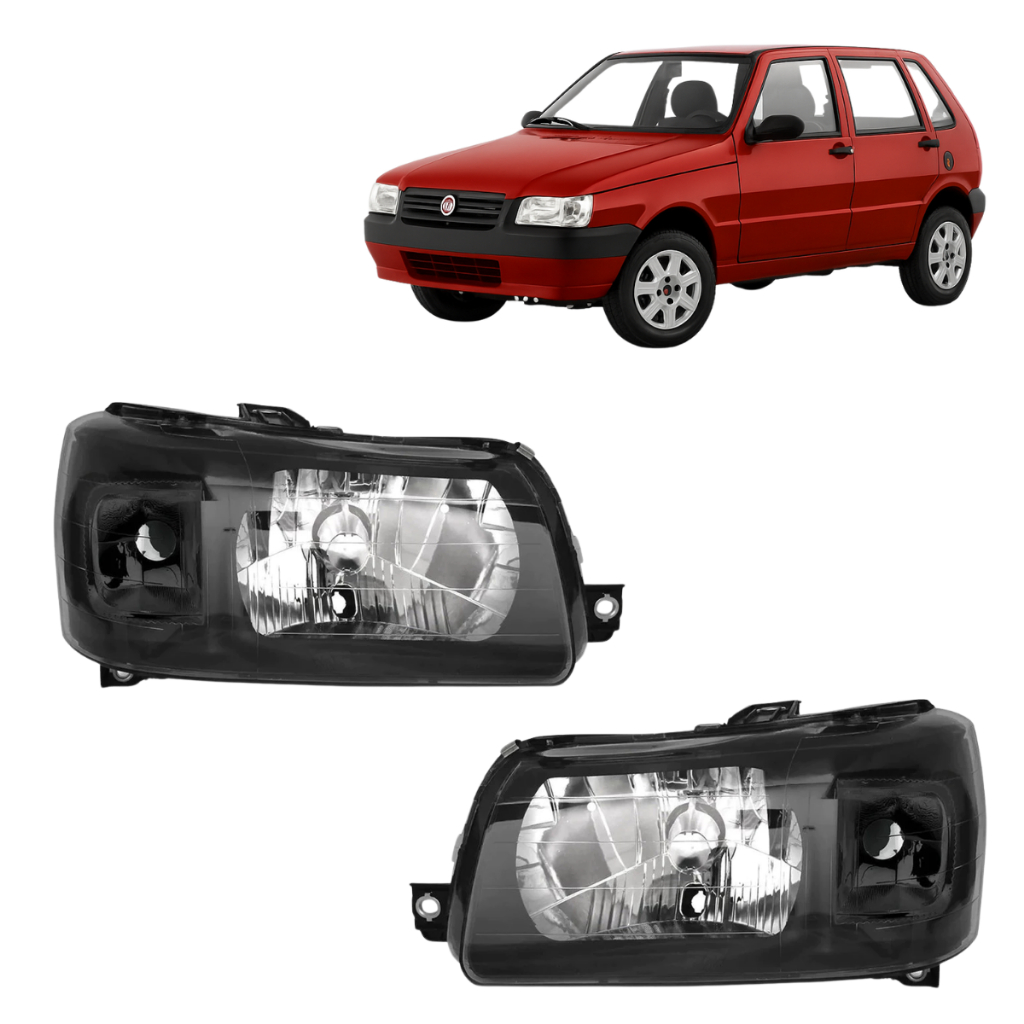 Par Farol Uno Mille Fire Fiorino 2004 2005 2006 2007 2008 2009 2010 2011 2012 2013 Máscara Negra