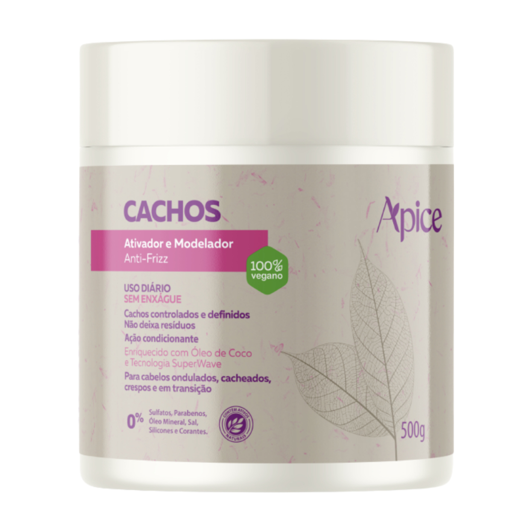 Apse Apice Modelador e Ativador Antifrizz Cachos Cacheados Crespos Ondulados 500g
