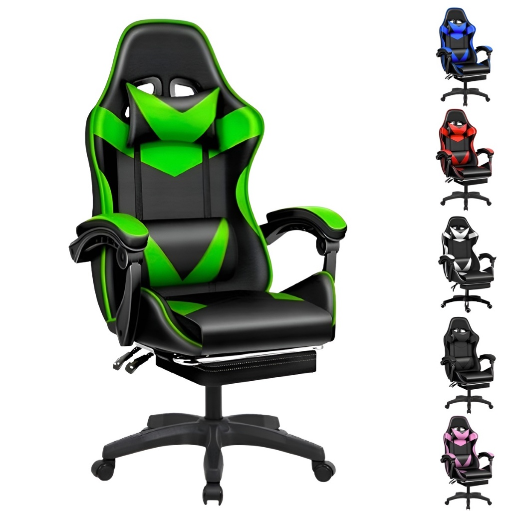 Cadeira Escritório Gamer Ergonômica Reclinável Confortável Com Rodinha E Apoio Para Os Pés