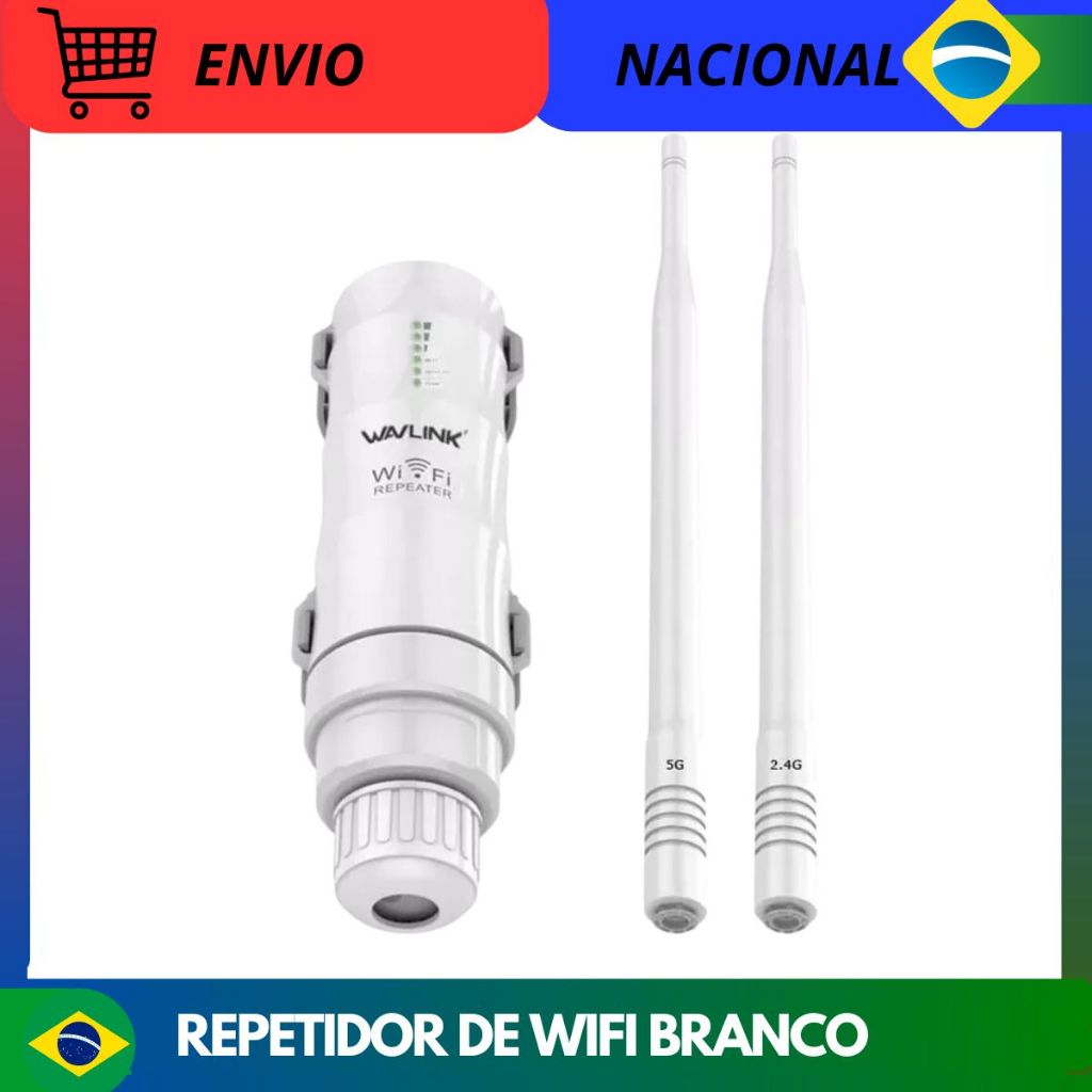Roteador Extensor Wifi Repetidor Ac600 100mbps Uso Externo Cor Branco