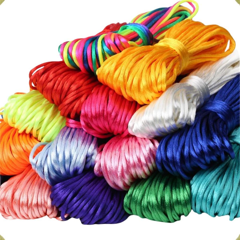 Kit 10 cores Fio de Seda 1mm Rabo de Rato Macramê Artesanato 100 m  Transas Pulseiras Chinelos