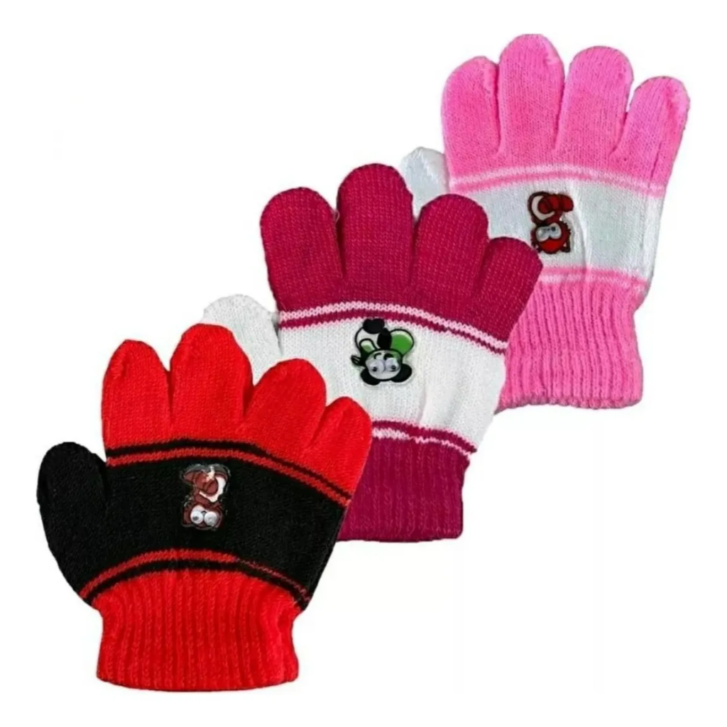 Kit 3 Pares De Luva De Frio Inverno Infantil Lã Para Menimo Ou Menina Bebê PP P M e G em Oferta na Shopee