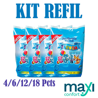 Kit 4-18 Refil De Lenços Umedecidos Fiesta Com 400 Unidades DIRETO DA FÁBRICA em Oferta na Shopee