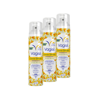 Kit 3x Vagisil Desodorante Íntimo Essências Delicadas Jasmim Branco 75ml em Oferta na Shopee