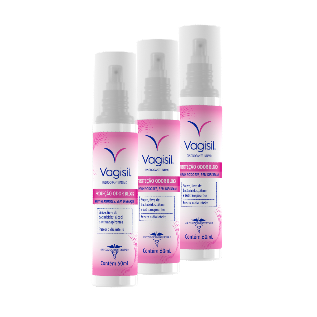 Kit 3x Vagisil Desodorante Íntimo Odor Block 60ml
