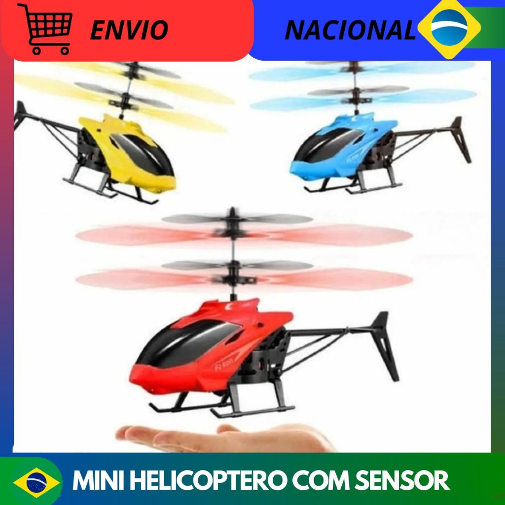 Mini Helicóptero Drone Brinquedo Infantil Sensor Mão Controle Remoto Recarregável USB Voador LED Original Crianças 3 4 5