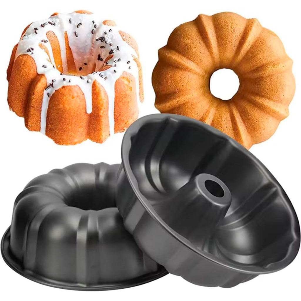 Forma Assadeira de Furo Central com 24 cm Para Bolo Pudim Redonda Antiaderente