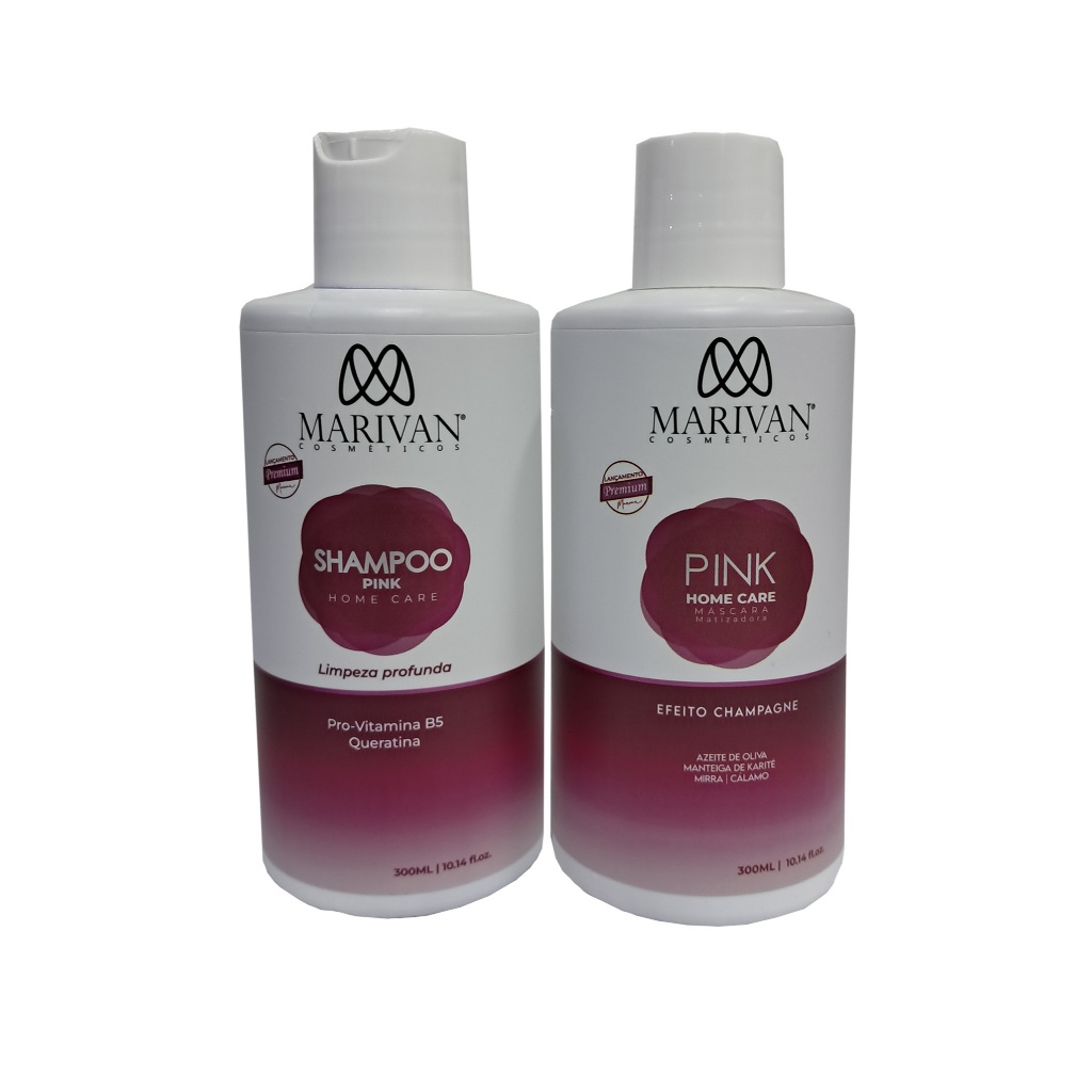 KIT MATIZADOR PINK LOIRO CHAMPAGNE MARIVAN 300 ML DESAMARELADOR ROSA