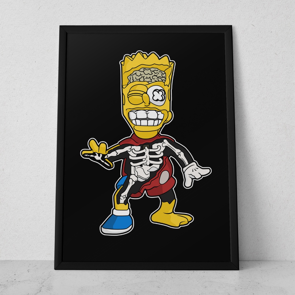 Quadro Decorativo Placa 80x60 mdf alta resolução full hd BART SIMPSONS FUNKO sala quarto escritório