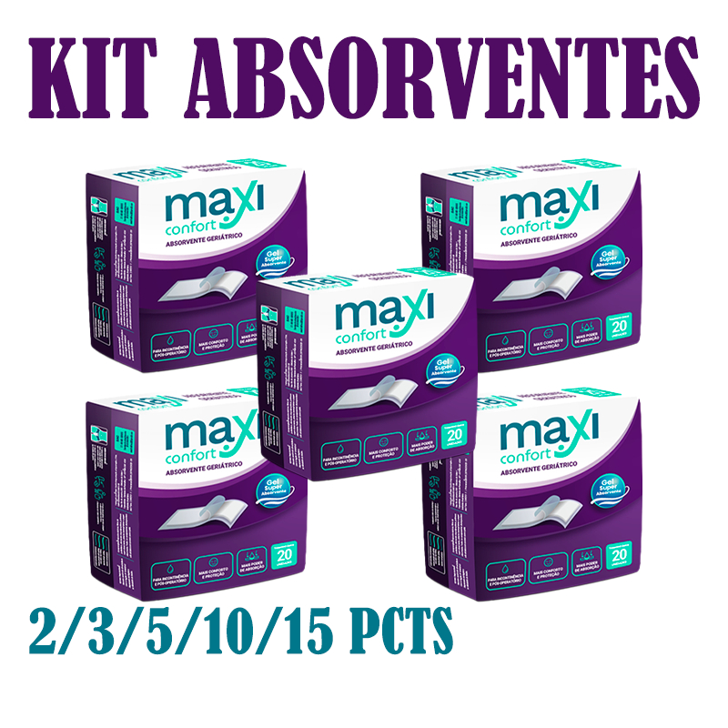 Kit 2-15 Pct Absorvente Geriátrico Maxi Confort C/20 UN Direto da Fábrica