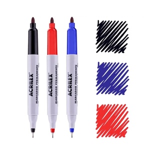 Caneta Marcador Permanente Acrilex - Ponta Dupla - Escolha a Cor em Oferta na Shopee